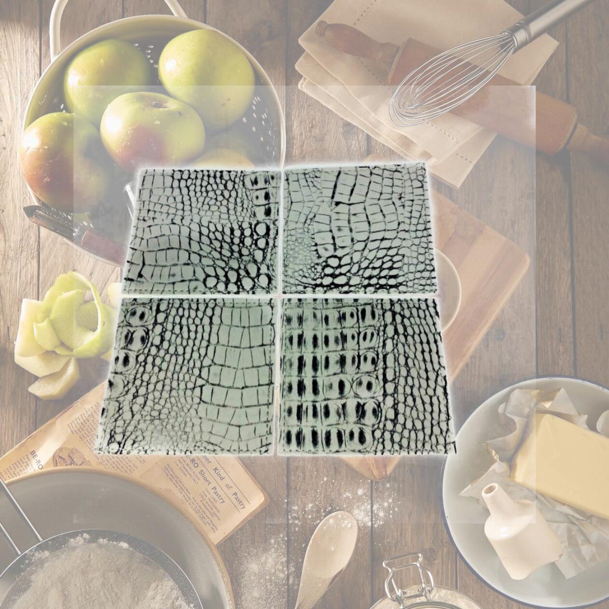 Picture of Red Pomegranate 115-2 Crock 4 x 4 in. Nile Grey Coaster - Set of 4