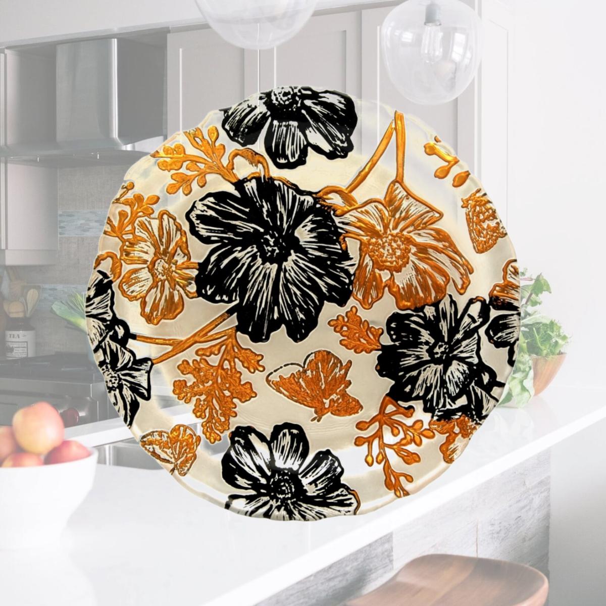 Picture of Red Pomegranate 2403-1 Papillion Side Plates, Multi Color - Set of 2