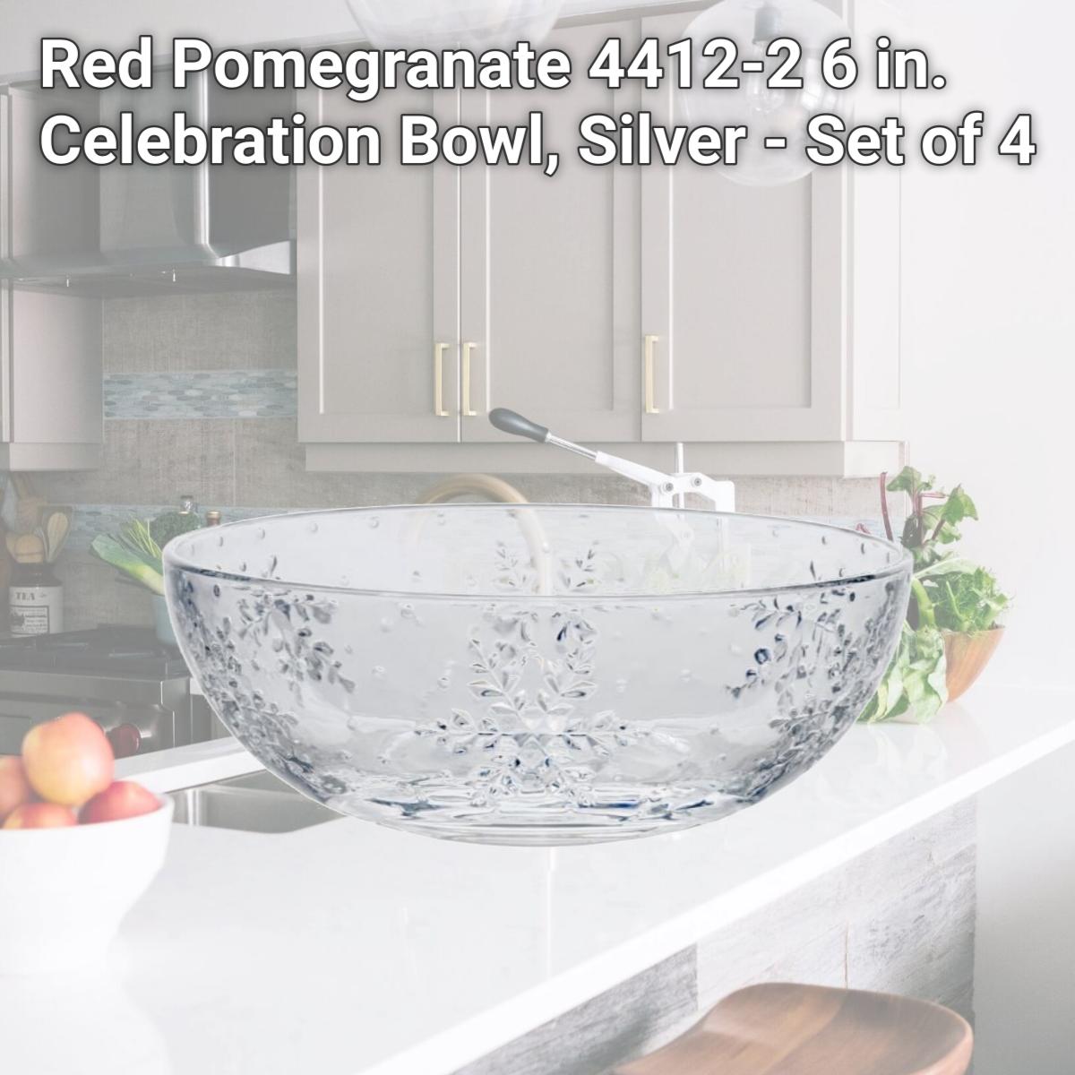 Picture of Red Pomegranate 4412-2 6 in. Celebration Bowl, Silver - Set of 4