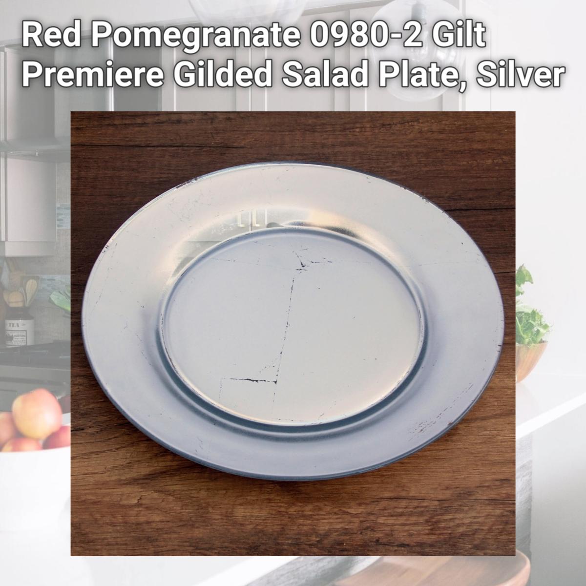 Picture of Red Pomegranate 0980-2 Gilt Premiere Gilded Salad Plate, Silver