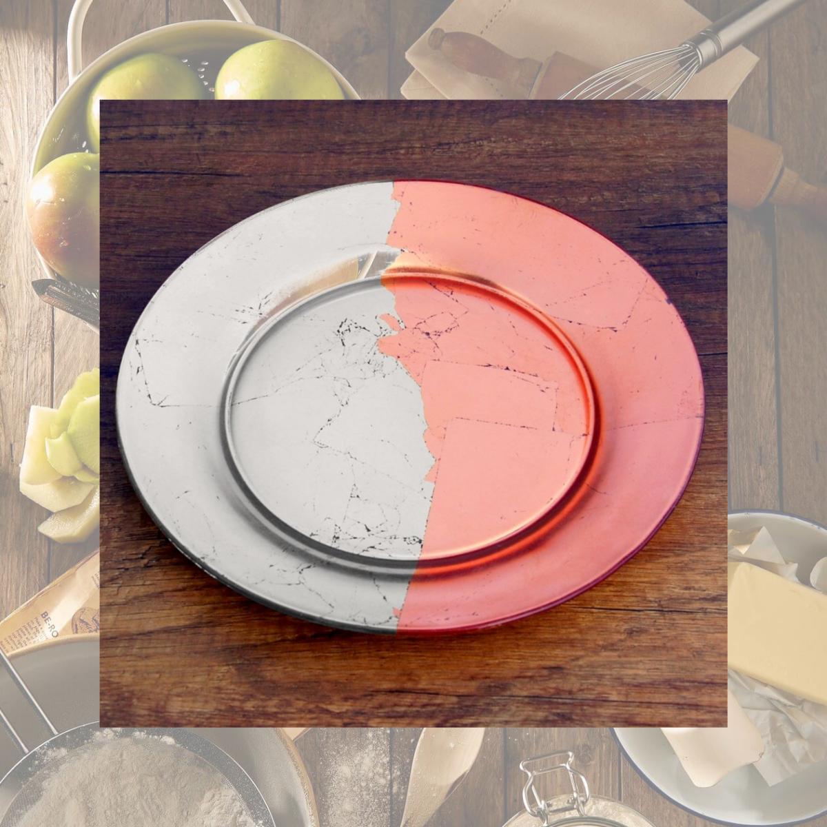 Picture of Red Pomegranate 0984-5 Gilt Edge Salad Plate, Silver & Rose