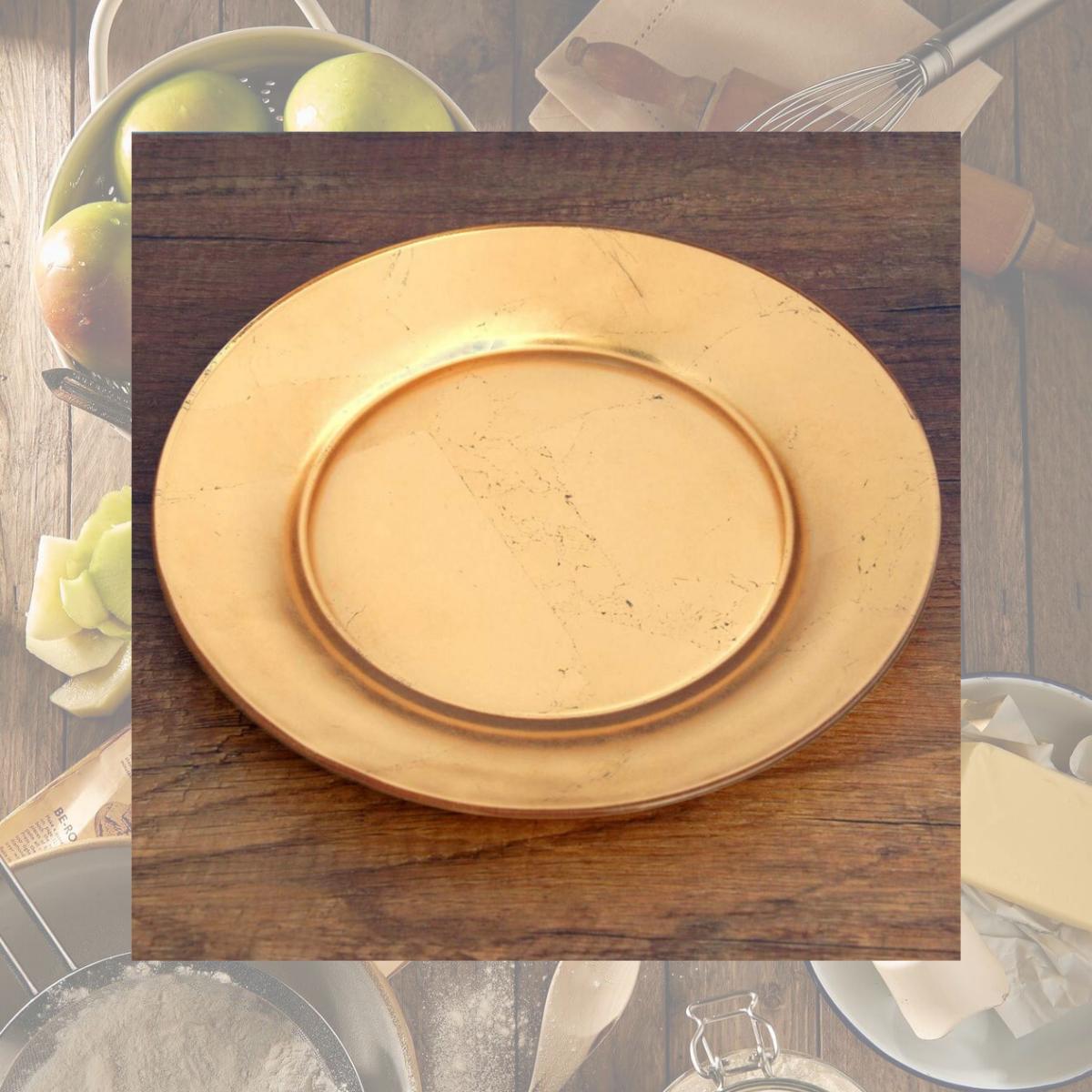 Picture of Red Pomegranate 4981-1 Gilt Premiere Gilded Dinner Plates, Gold - Set of 4