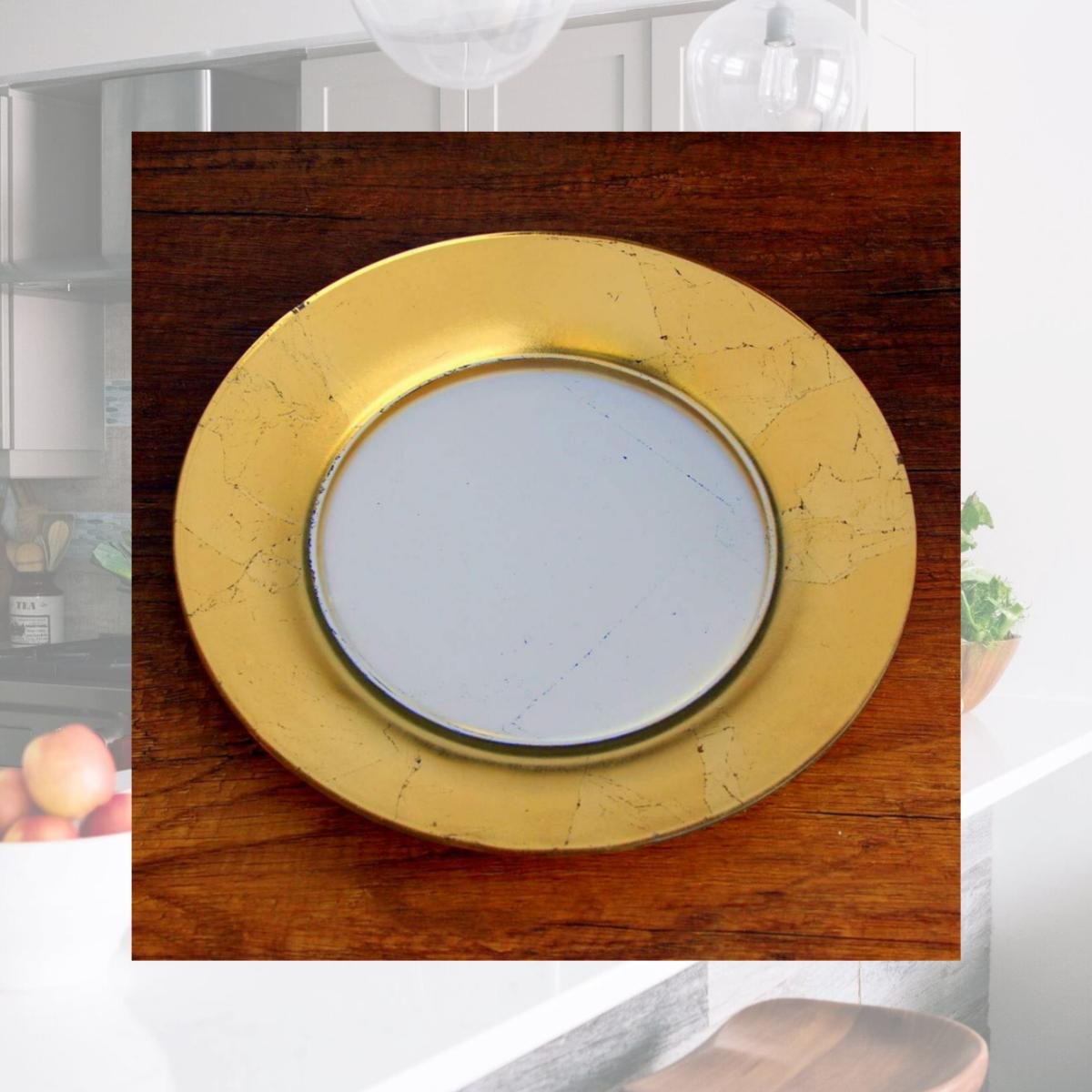 Picture of Red Pomegranate 4982-1 Gilt Eclipse Salad Plates, Silver & Gold - Set of 4