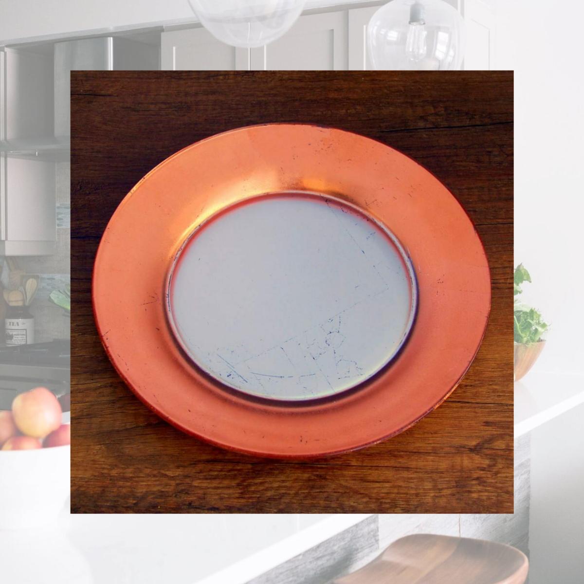 Picture of Red Pomegranate 4982-3 Gilt Eclipse Salad Plates, Silver & Rose - Set of 4