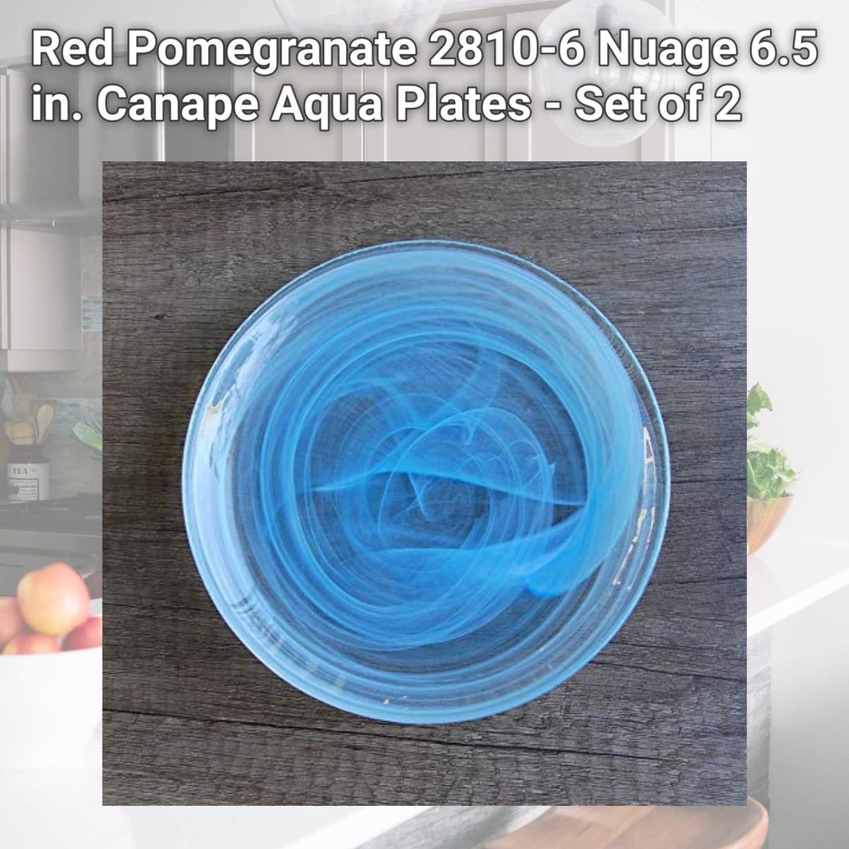 Picture of Red Pomegranate 2810-6 Nuage 6.5 in. Canape Aqua Plates - Set of 2