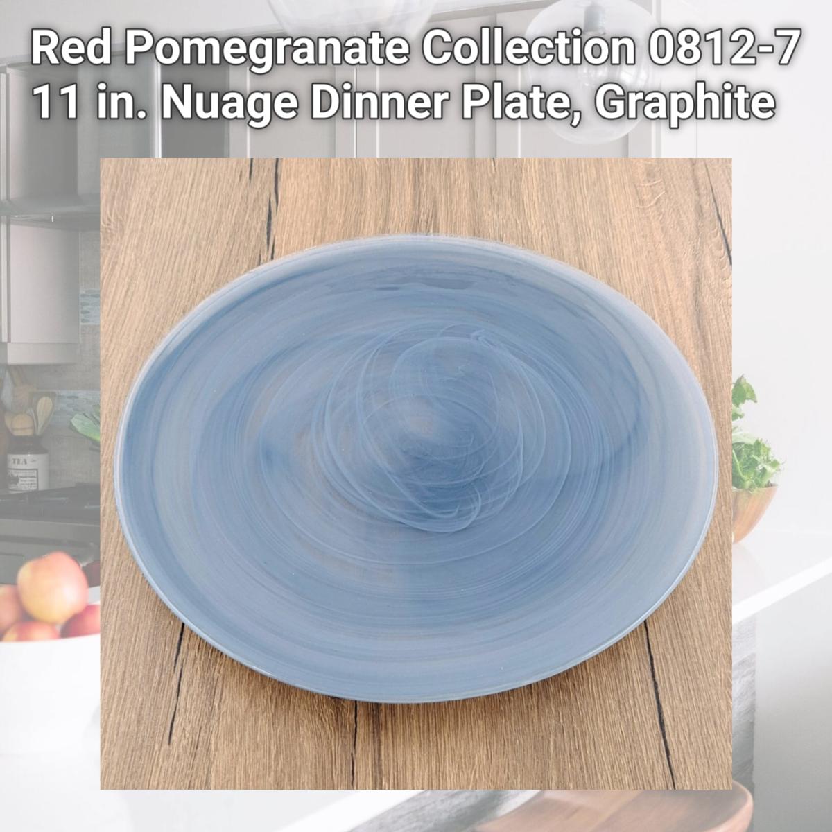 Picture of Red Pomegranate Collection 0812-7 11 in. Nuage Dinner Plate, Graphite