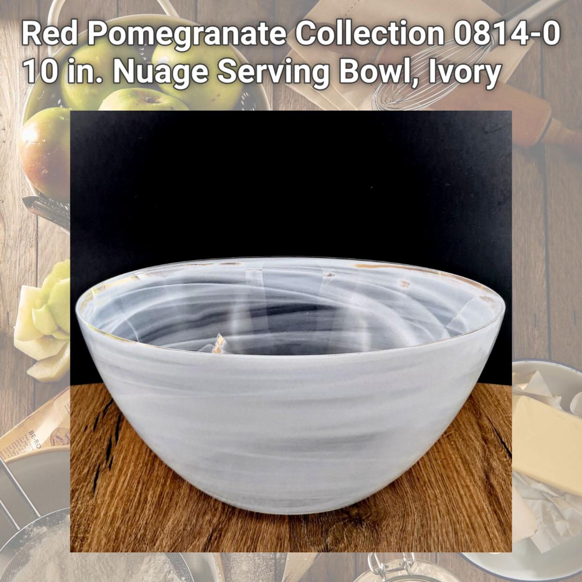 Picture of Red Pomegranate Collection 0814-0 10 in. Nuage Serving Bowl, Ivory