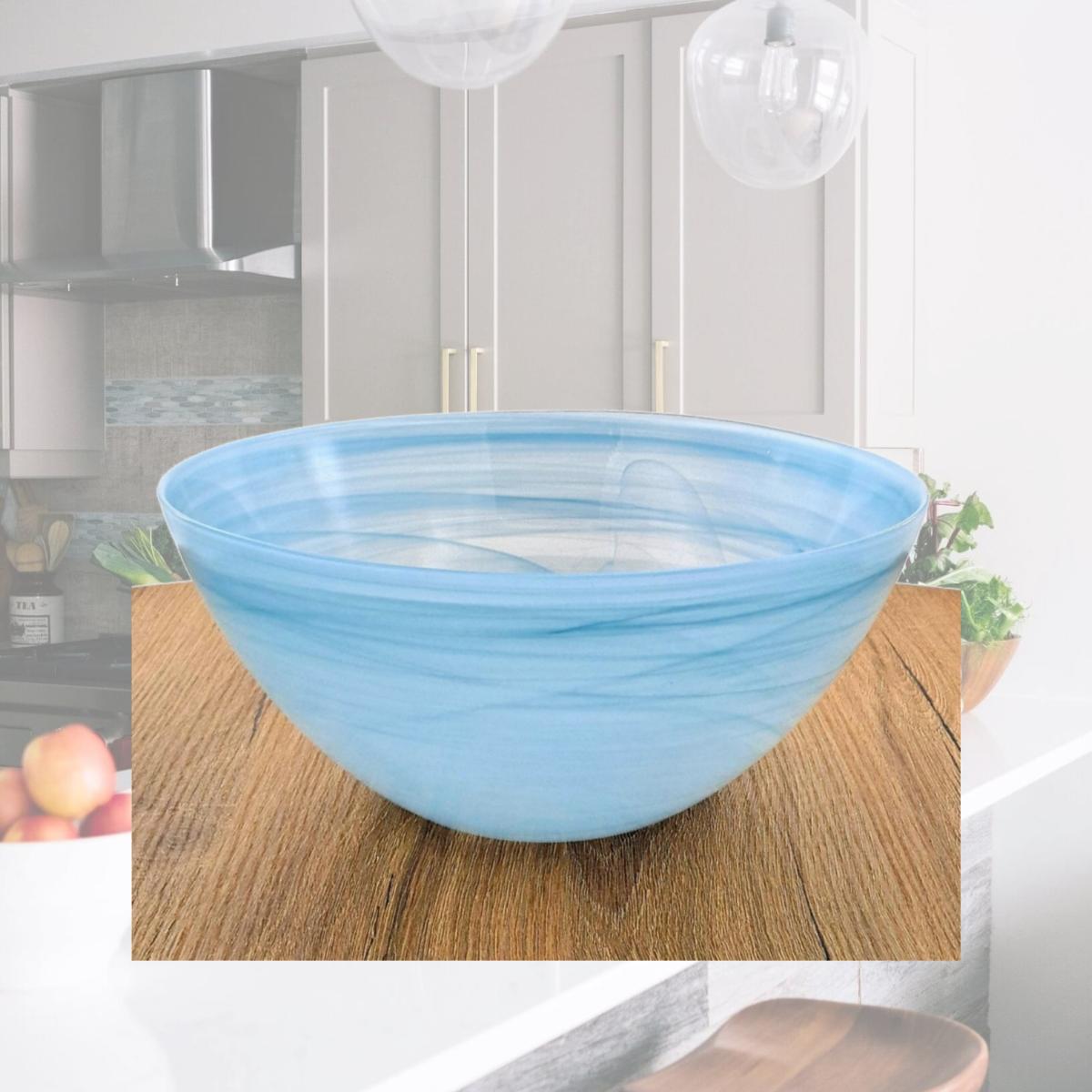 Picture of Red Pomegranate Collection 0814-6 10 in. Nuage Serving Bowl, Aqua