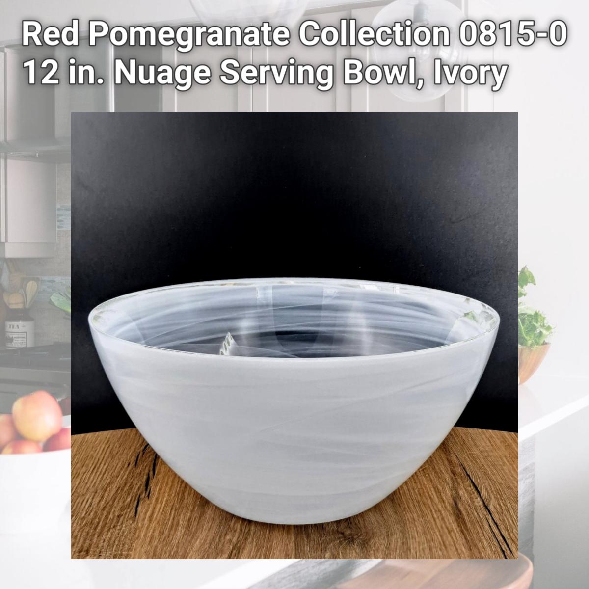 Picture of Red Pomegranate Collection 0815-0 12 in. Nuage Serving Bowl, Ivory