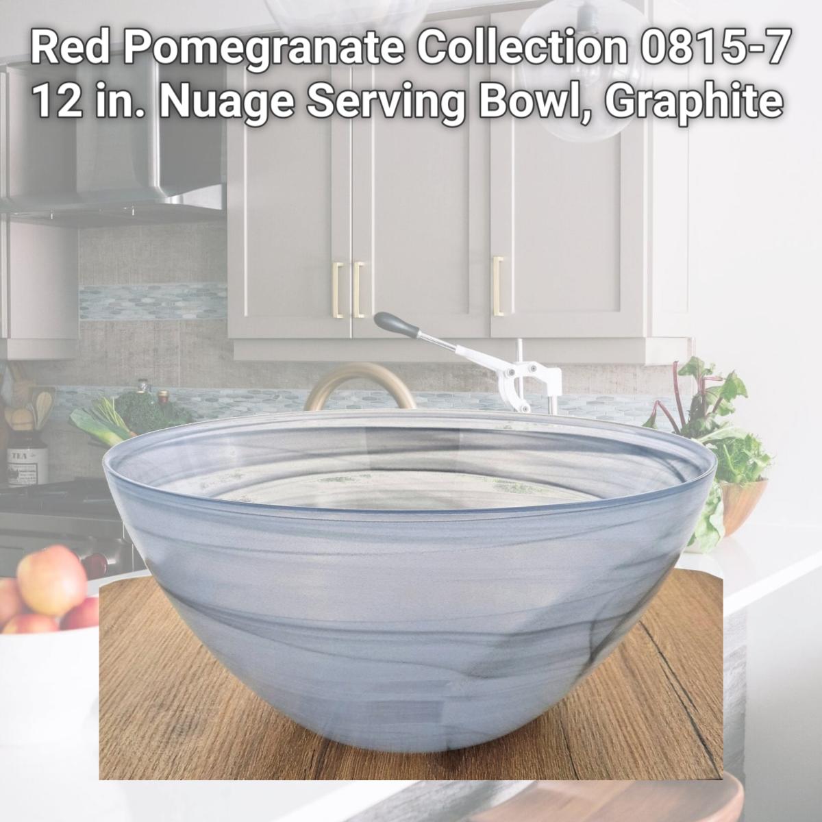 Picture of Red Pomegranate Collection 0815-7 12 in. Nuage Serving Bowl, Graphite