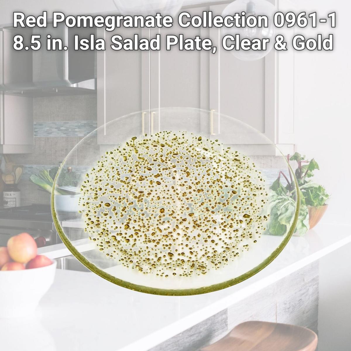 Picture of Red Pomegranate Collection 0961-1 8.5 in. Isla Salad Plate, Clear & Gold