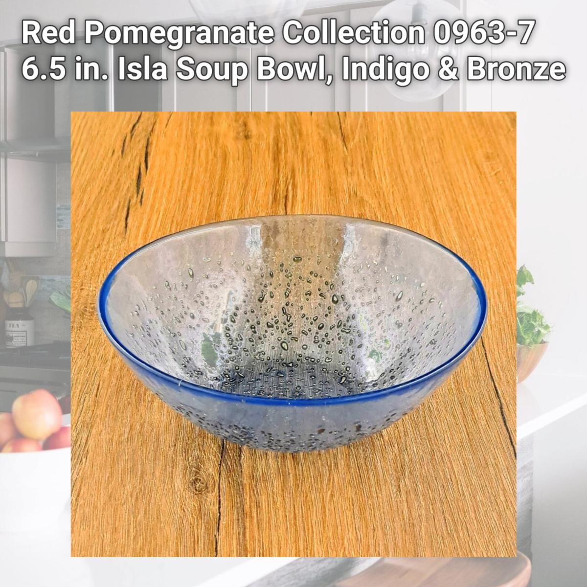 Picture of Red Pomegranate Collection 0963-7 6.5 in. Isla Soup Bowl, Indigo & Bronze