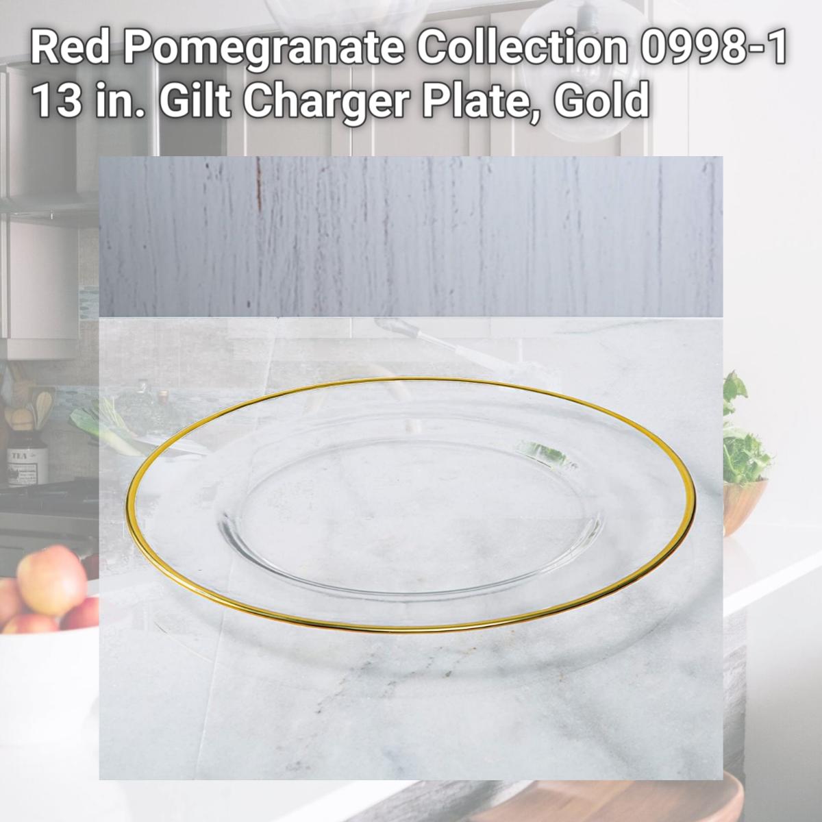 Picture of Red Pomegranate Collection 0998-1 13 in. Gilt Charger Plate, Gold