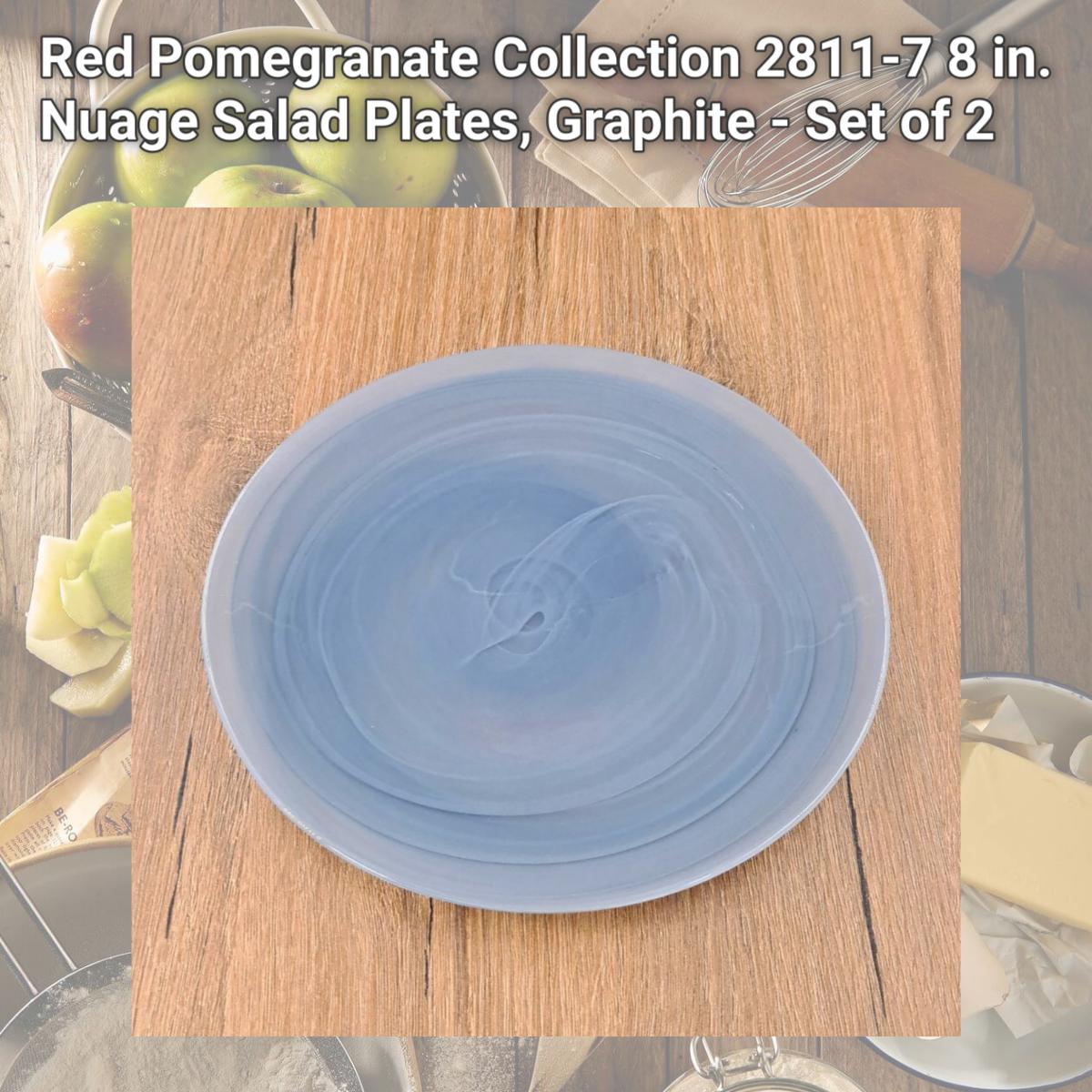 Picture of Red Pomegranate Collection 2811-7 8 in. Nuage Salad Plates, Graphite - Set of 2