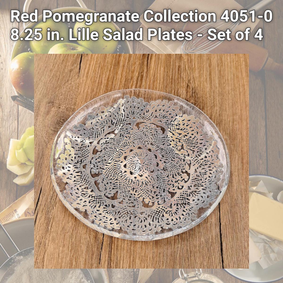 Picture of Red Pomegranate Collection 4051-0 8.25 in. Lille Salad Plates - Set of 4