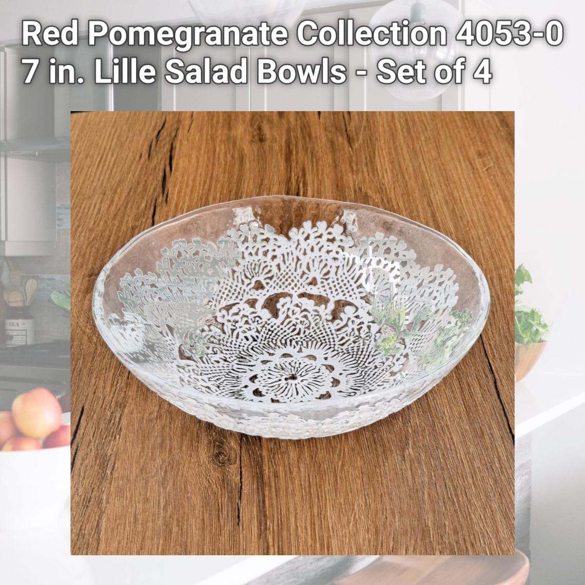 Picture of Red Pomegranate Collection 4053-0 7 in. Lille Salad Bowls - Set of 4
