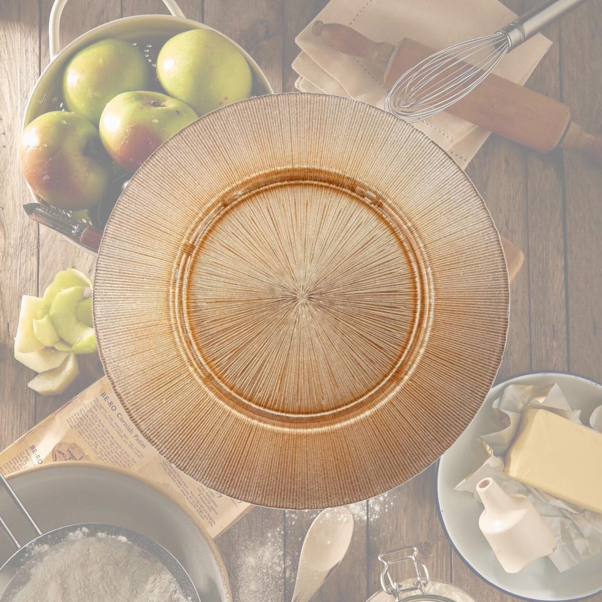 Picture of Red Pomegranate Collection 4694-4 13 in. Ritz Glitter Blush Charger Plates - Set of 4