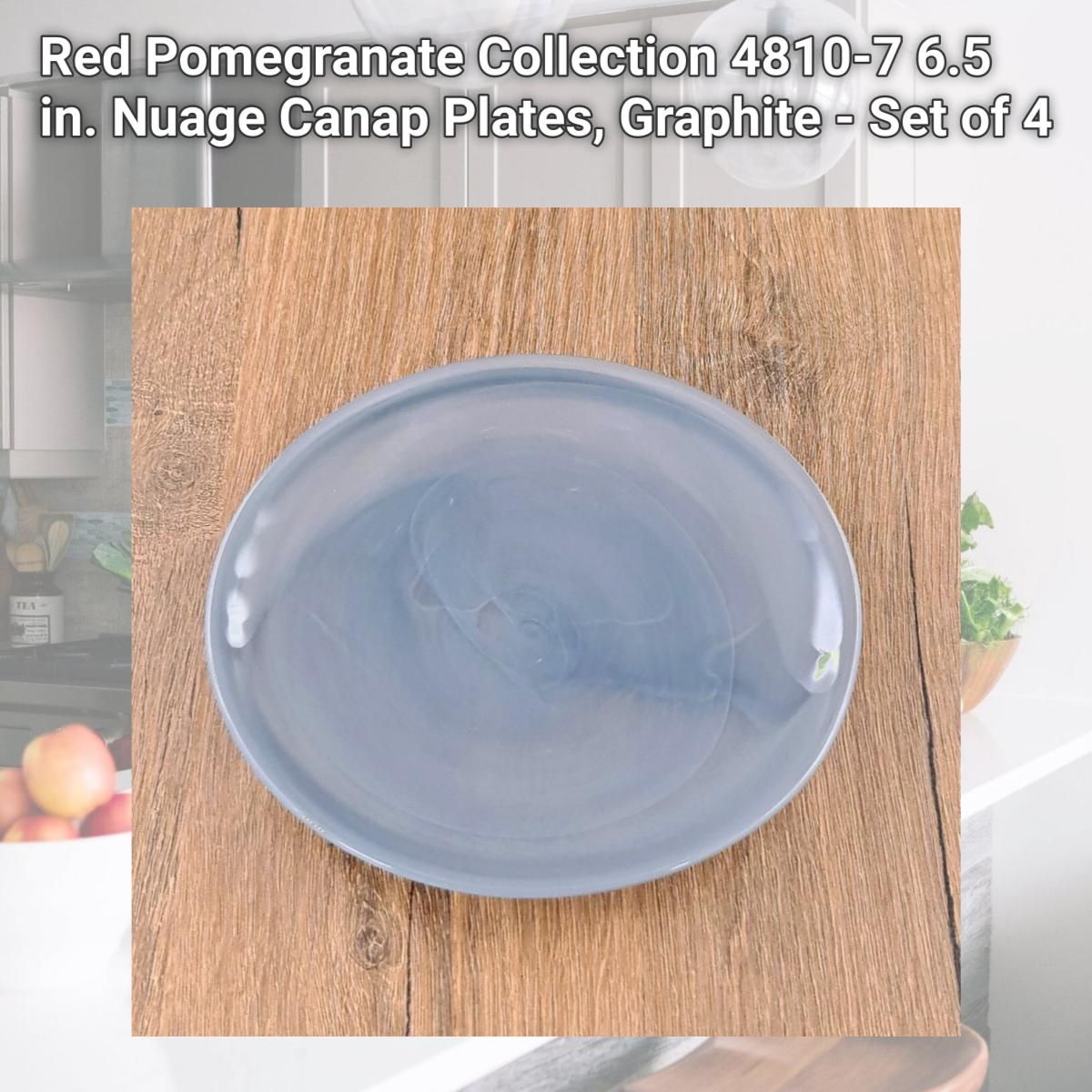 Picture of Red Pomegranate Collection 4810-7 6.5 in. Nuage Canap Plates, Graphite - Set of 4
