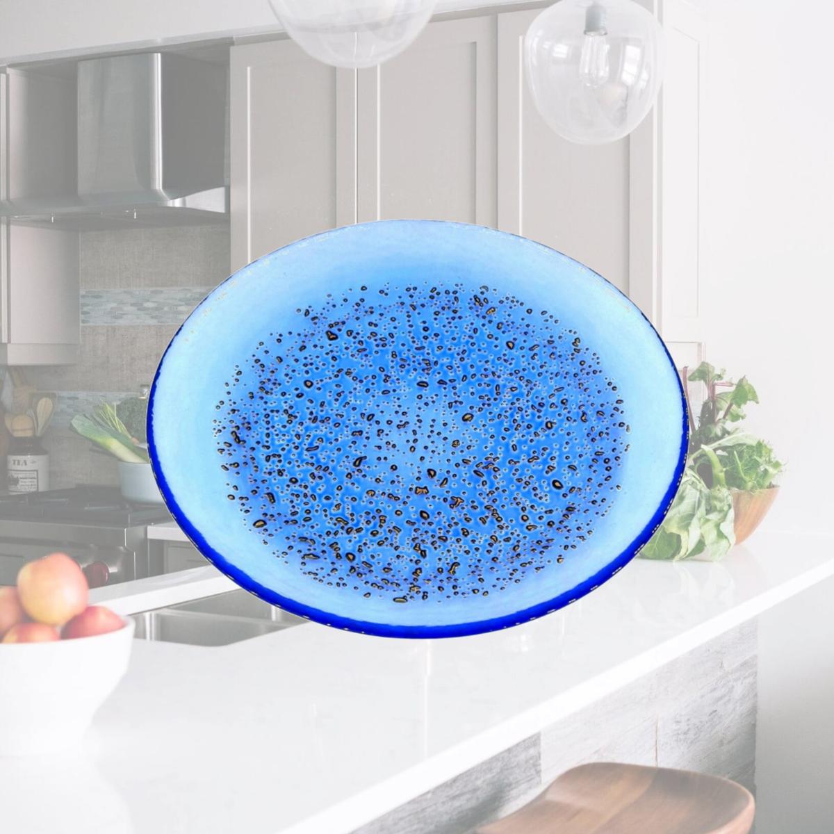 Picture of Red Pomegranate Collection 4961-7 8.5 in. Isla Salad Plates, Indigo & Bronze - Set of 4