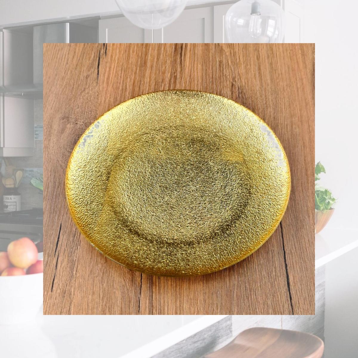 Picture of Red Pomegranate Collection 4971-1 8.25 in. Aura Salad Plates, Gold - Set of 4