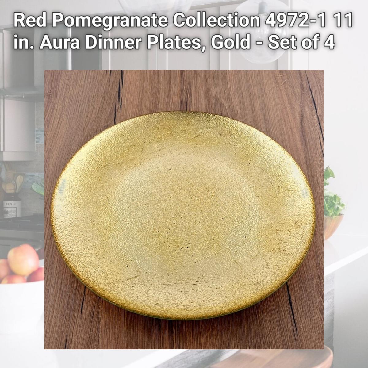 Picture of Red Pomegranate Collection 4972-1 11 in. Aura Dinner Plates, Gold - Set of 4