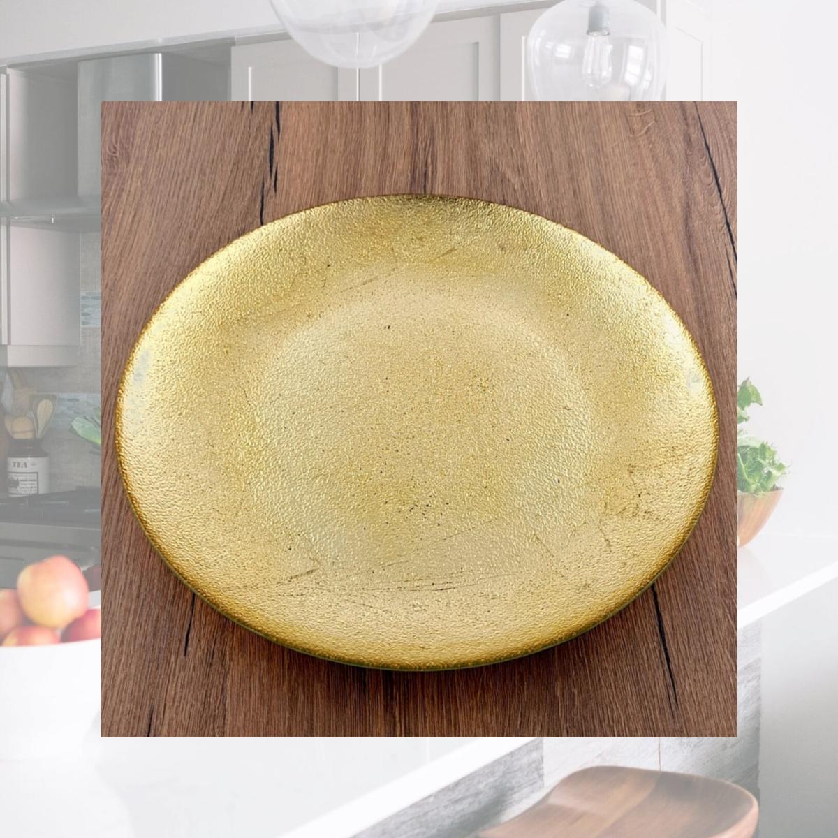 Picture of Red Pomegranate Collection 4972-1 11 in. Aura Dinner Plates, Gold - Set of 4