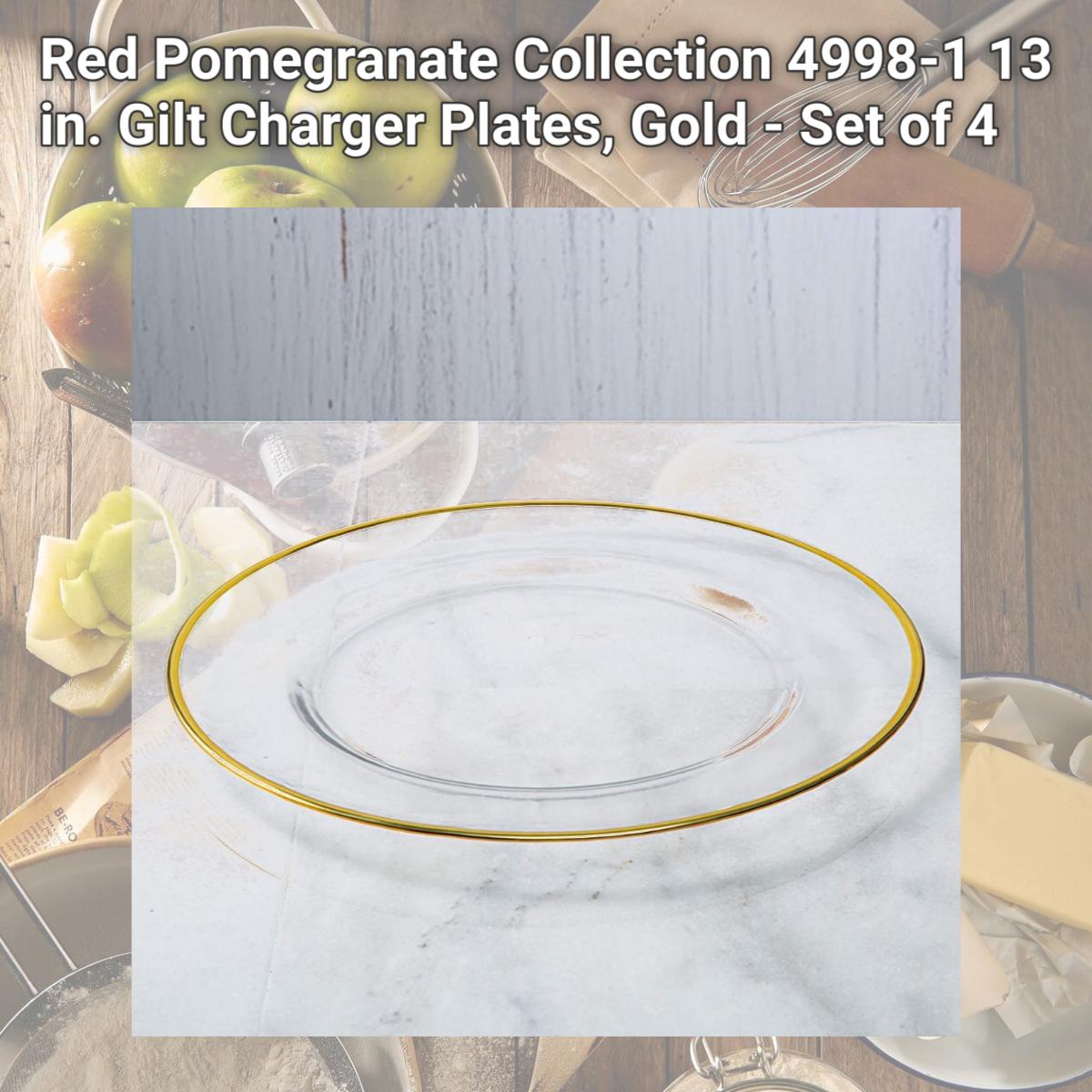 Picture of Red Pomegranate Collection 4998-1 13 in. Gilt Charger Plates, Gold - Set of 4
