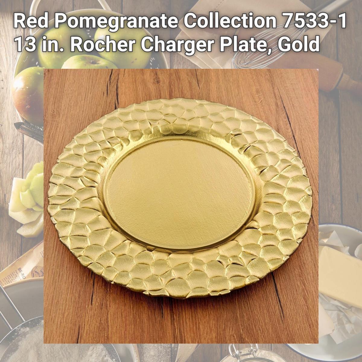 Picture of Red Pomegranate Collection 7533-1 13 in. Rocher Charger Plate, Gold