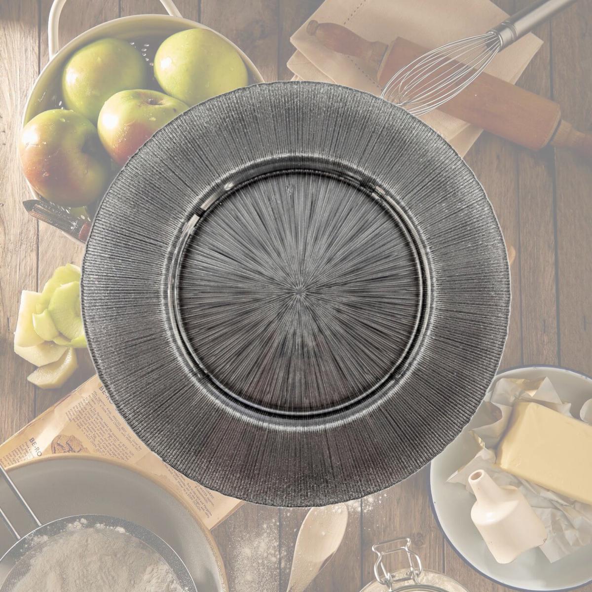 Picture of Red Pomegranate Collection 8694-5 13 in. Ritz Glitter Slate Charger Plate