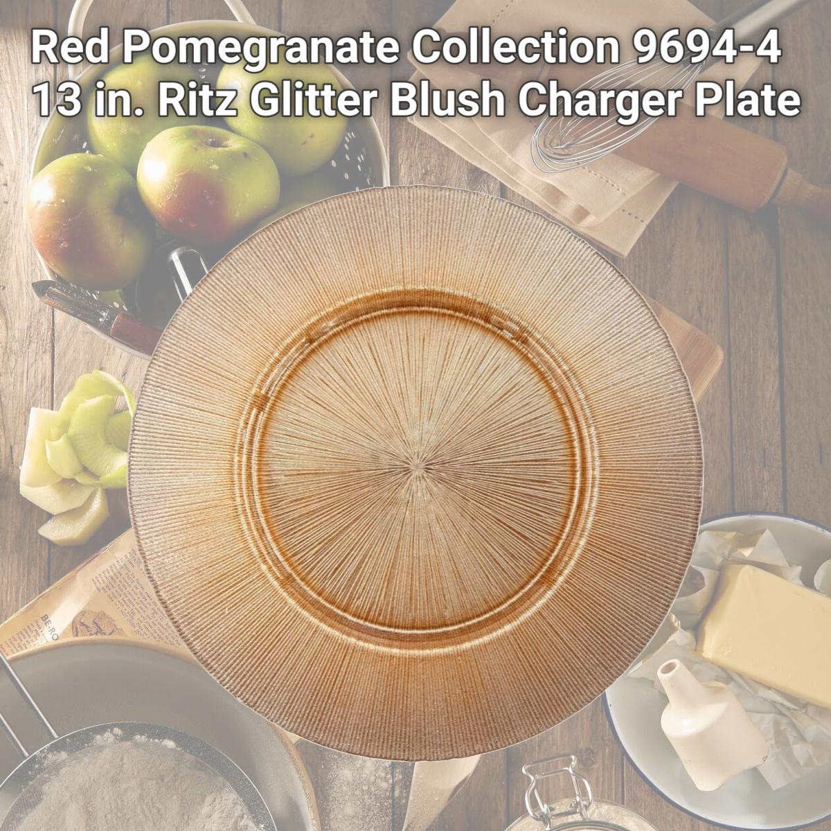 Picture of Red Pomegranate Collection 9694-4 13 in. Ritz Glitter Blush Charger Plate