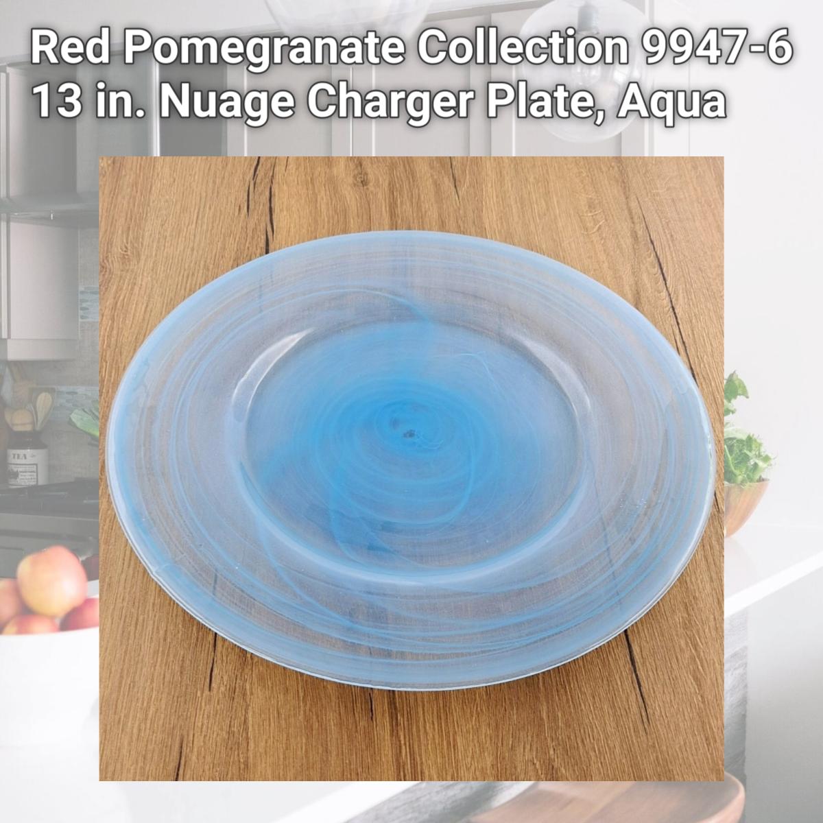 Picture of Red Pomegranate Collection 9947-6 13 in. Nuage Charger Plate, Aqua