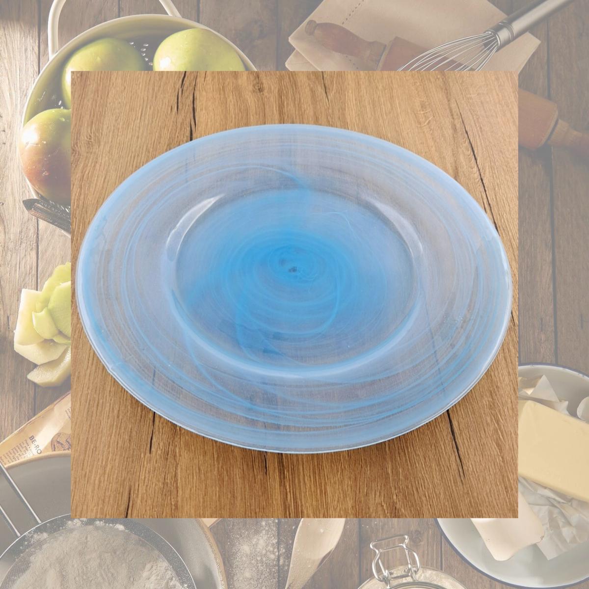 Picture of Red Pomegranate Collection 9947-6 13 in. Nuage Charger Plate, Aqua