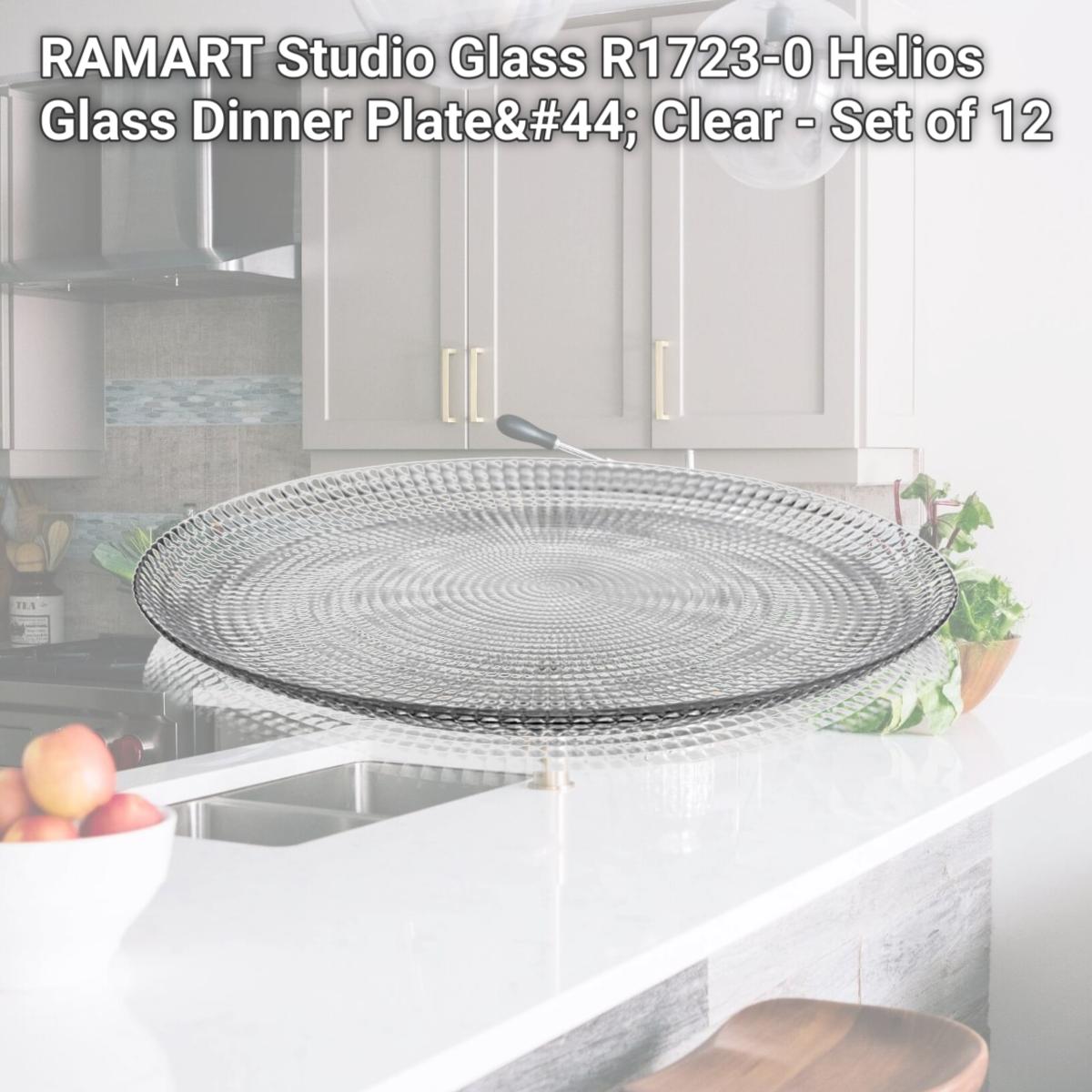Picture of RAMART Studio Glass R1723-0 Helios Glass Dinner Plate, Clear - Set of 12