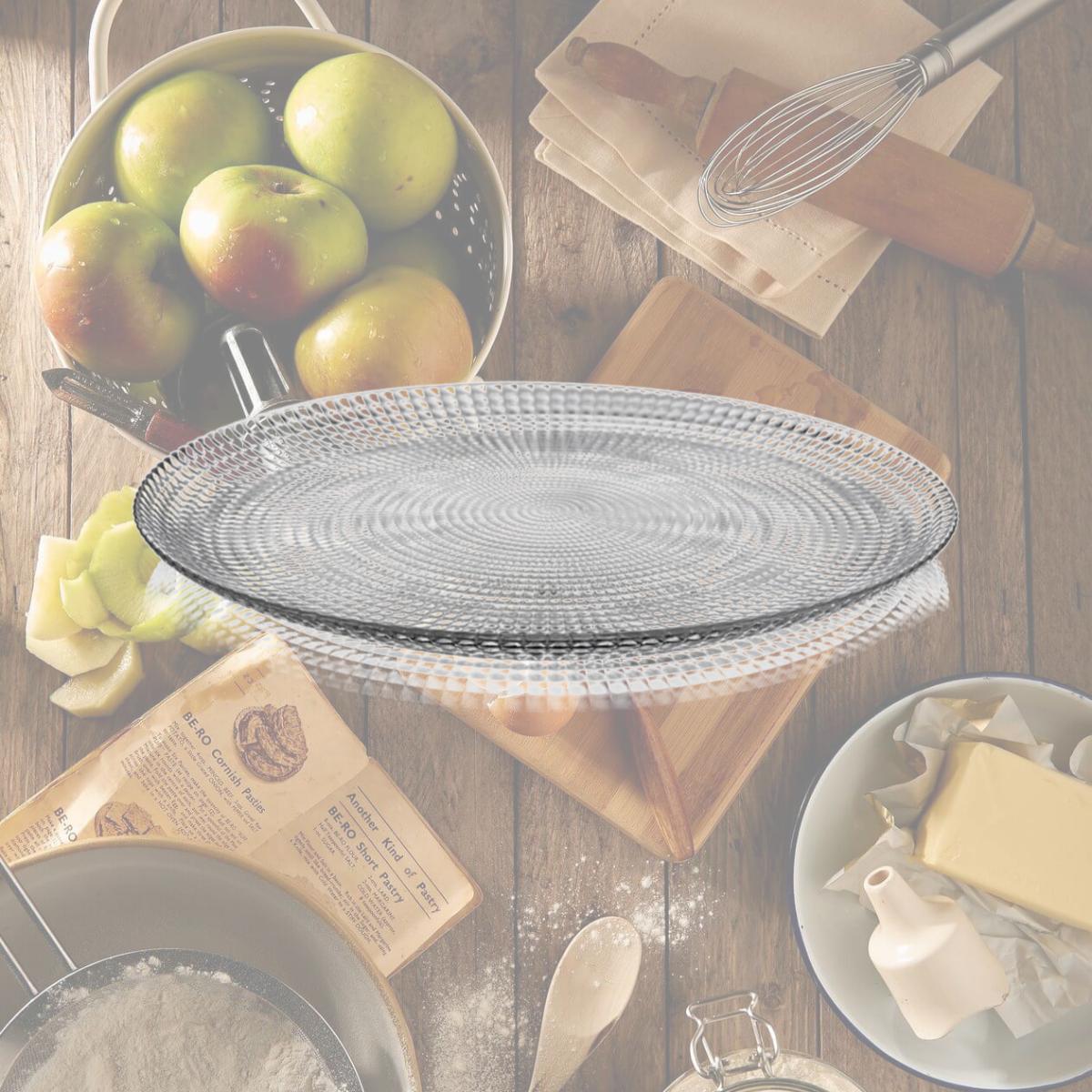 Picture of RAMART Studio Glass R1723-0 Helios Glass Dinner Plate, Clear - Set of 12