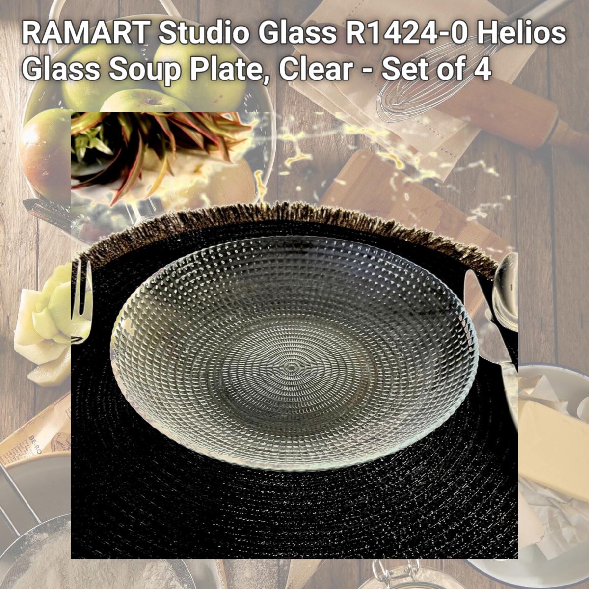 Picture of RAMART Studio Glass R1424-0 Helios Glass Soup Plate, Clear - Set of 4