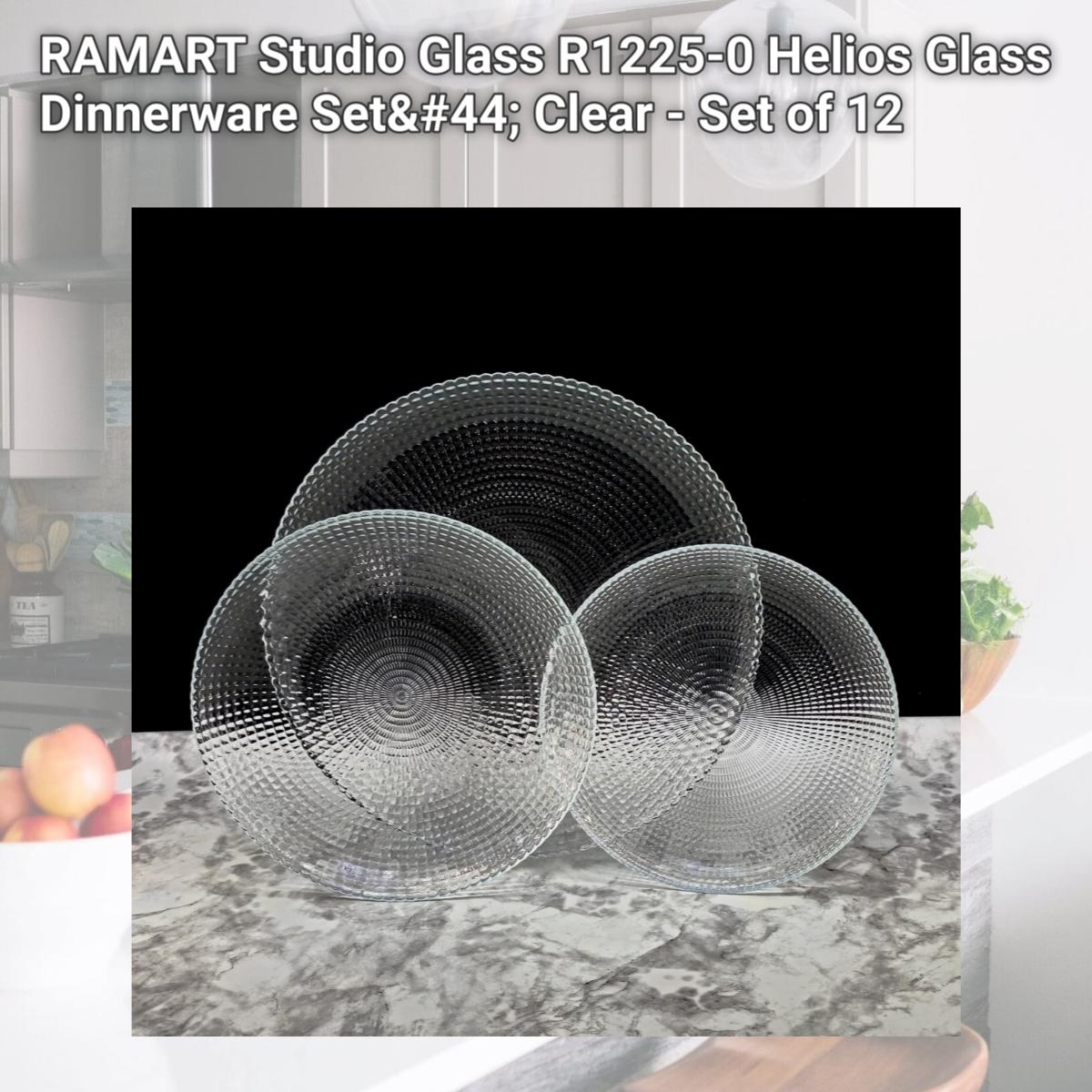 Picture of RAMART Studio Glass R1225-0 Helios Glass Dinnerware Set, Clear - Set of 12