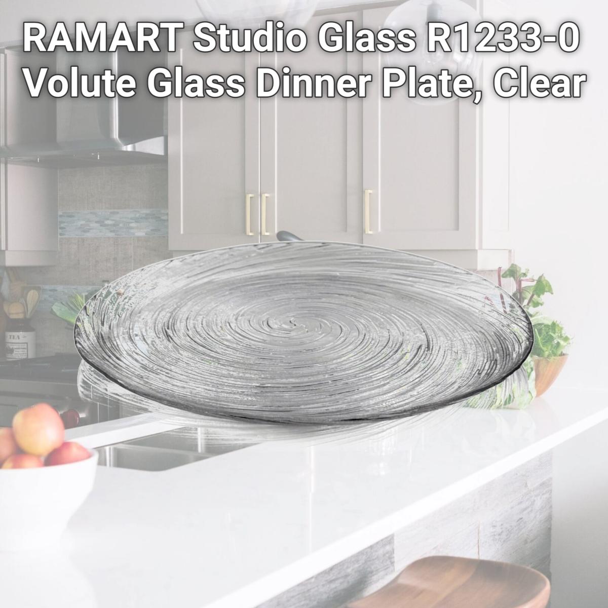 Picture of RAMART Studio Glass R1233-0 Volute Glass Dinner Plate, Clear