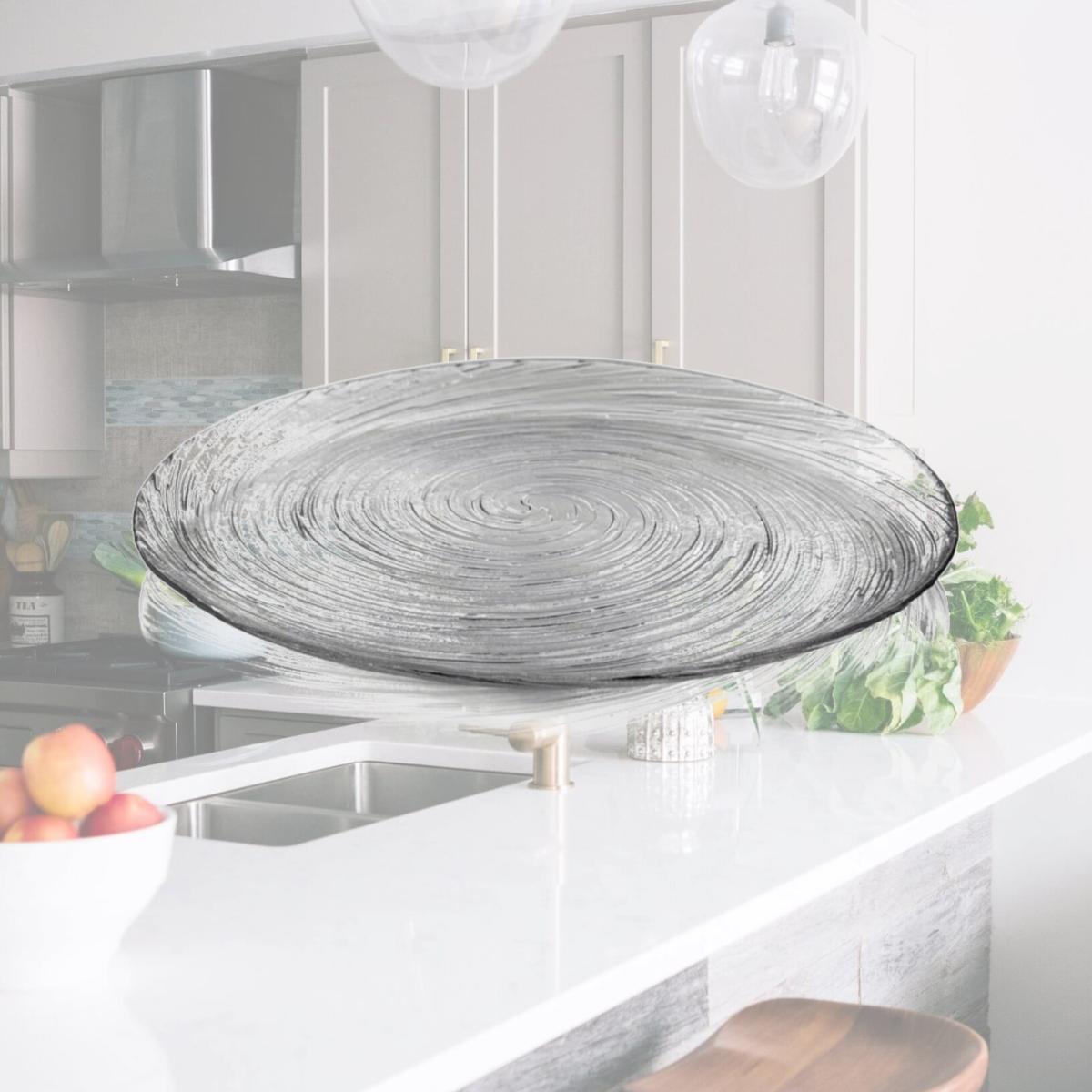 Picture of RAMART Studio Glass R1233-0 Volute Glass Dinner Plate, Clear