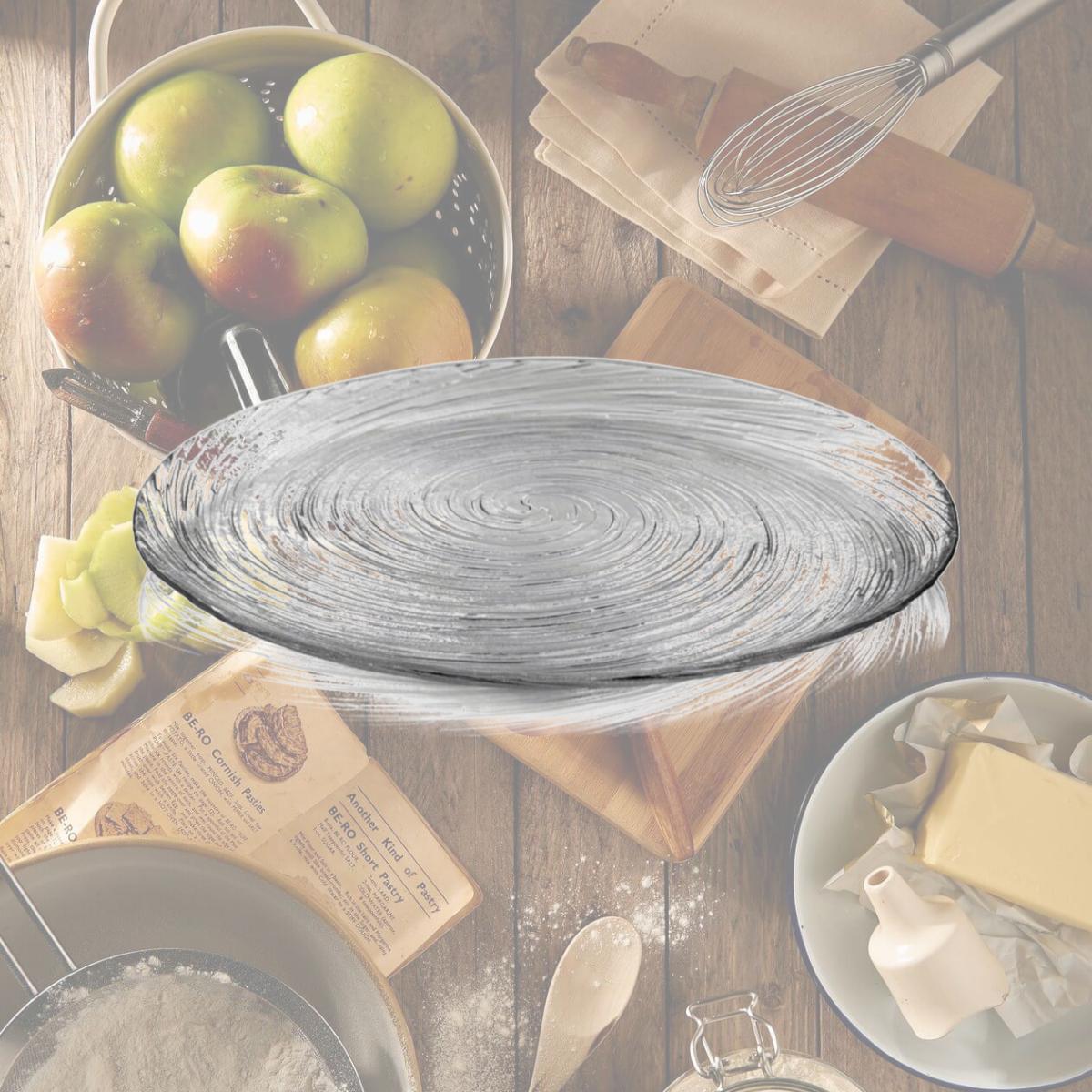 Picture of RAMART Studio Glass R1433-0 Volute Glass Dinner Plate, Clear - Set of 4