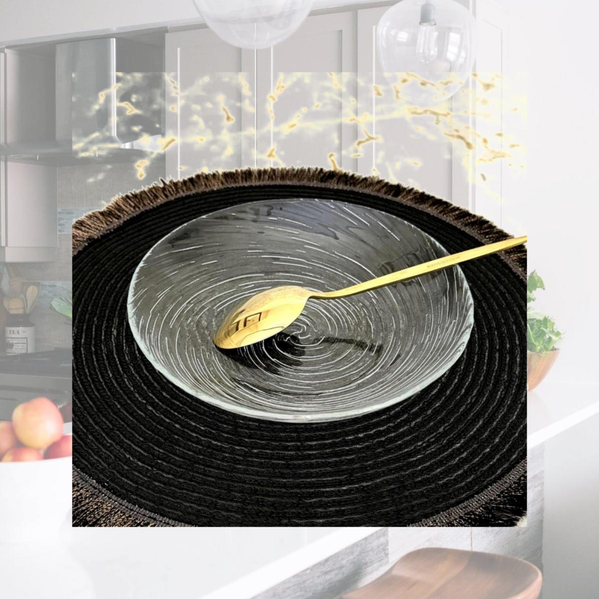 Picture of RAMART Studio Glass R1734-0 Volute Glass Soup Plate, Clear - Set of 12