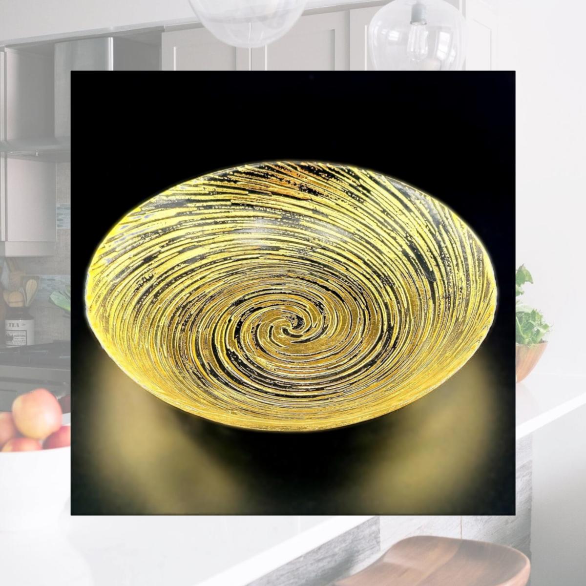Picture of Red Pomegranate Collection R1634-1 Volute Gilded Glass Soup Plate, Gold - Set of 6