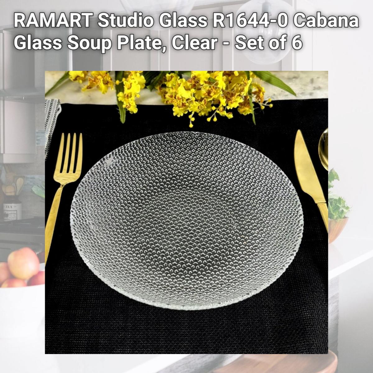 Picture of RAMART Studio Glass R1644-0 Cabana Glass Soup Plate, Clear - Set of 6