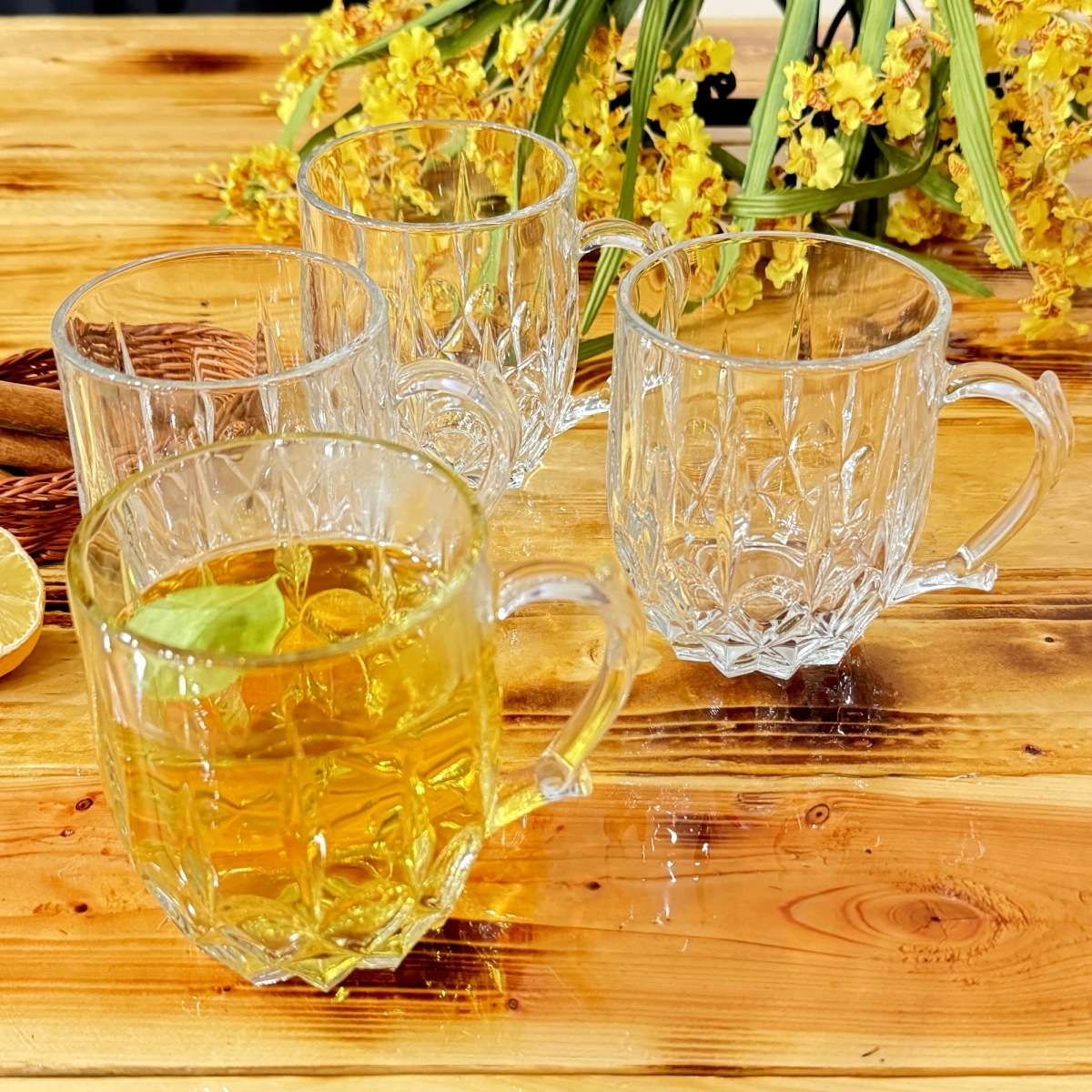 Picture of Ramart Studio Glass R1101-0 13 oz Fiora Glass Mug - Set of 4