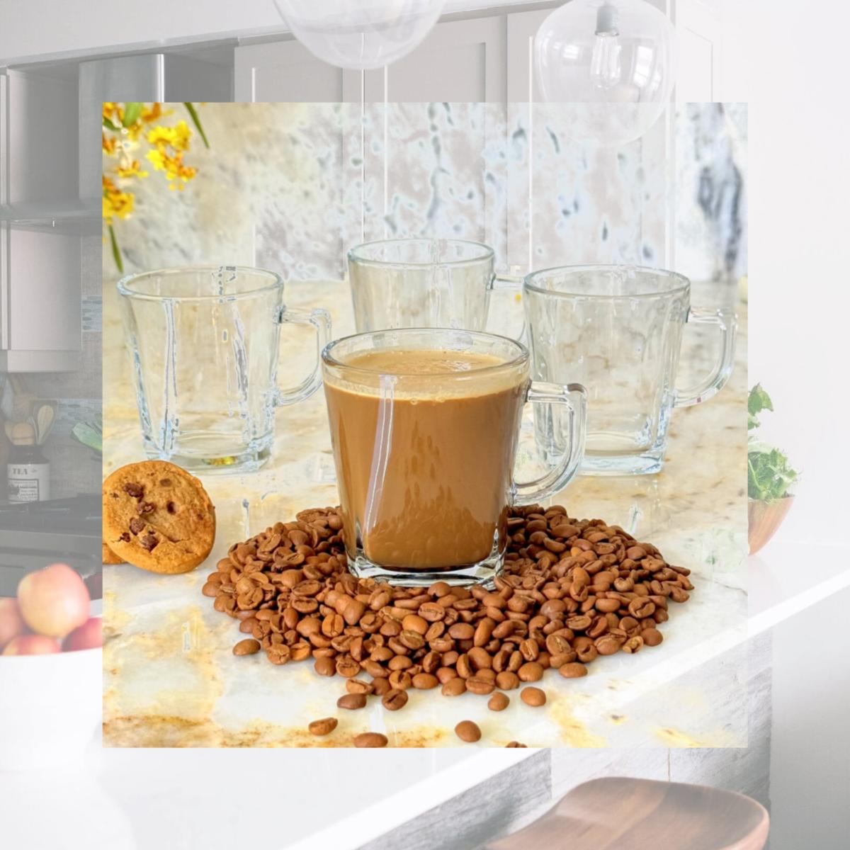 Picture of Ramart Studio Glass R1104-0 10 oz Prima Square Glass Mug - Set of 4
