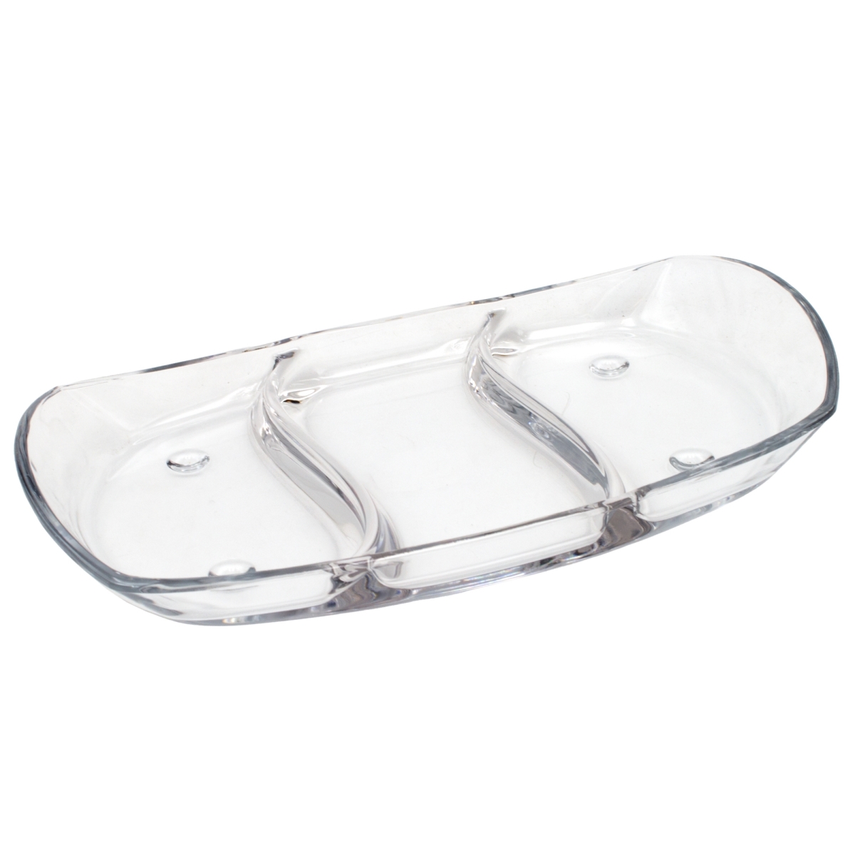 Picture of Ramart Studio Glass R1330-0 14.5 in. Prima Oblong Glass 3 Section Tray