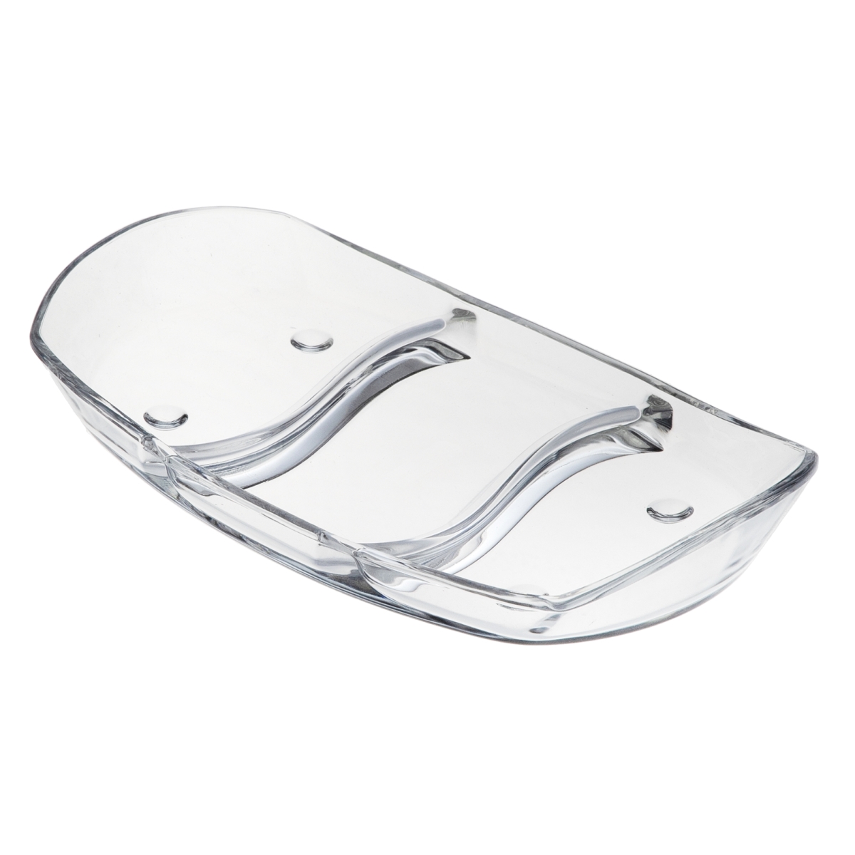 Picture of Ramart Studio Glass R1332-0 12 in. Prima Oblong Glass 3 Section Tray