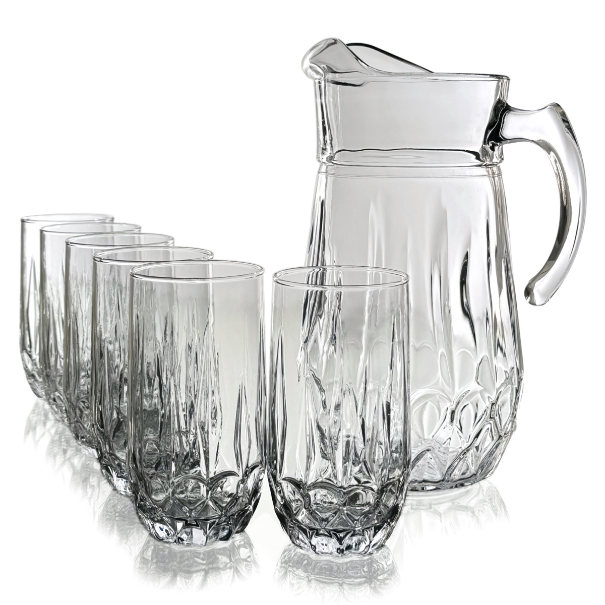 Picture of Ramart Studio Glass R1305-1 Fiora Glass Entertaining Glasses & Pitcher - Set of 6