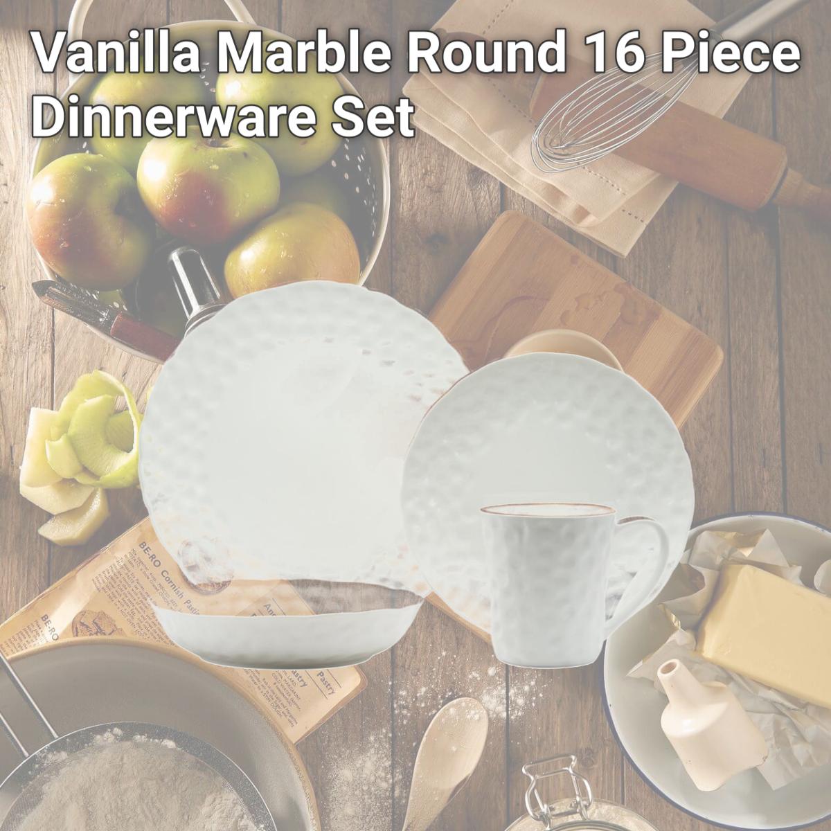 Picture of Red Vanilla RV750-016 Vanilla Marble Round 16 Piece Dinnerware Set
