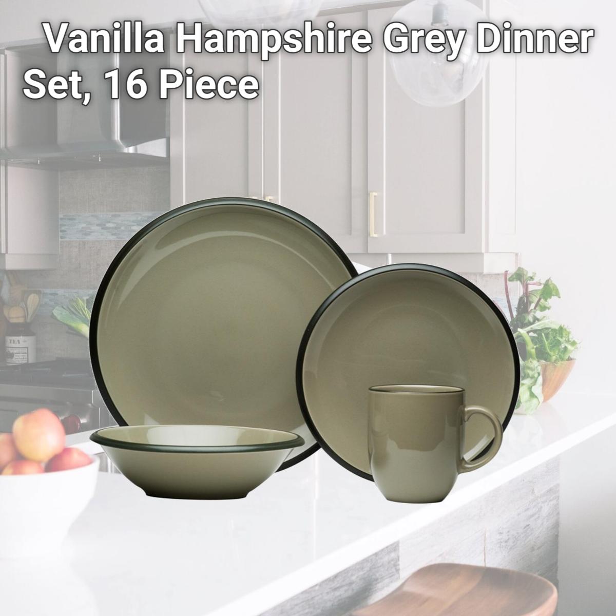 Picture of Red Vanilla HN400-016 Vanilla Hampshire Grey Dinner Set, 16 Piece