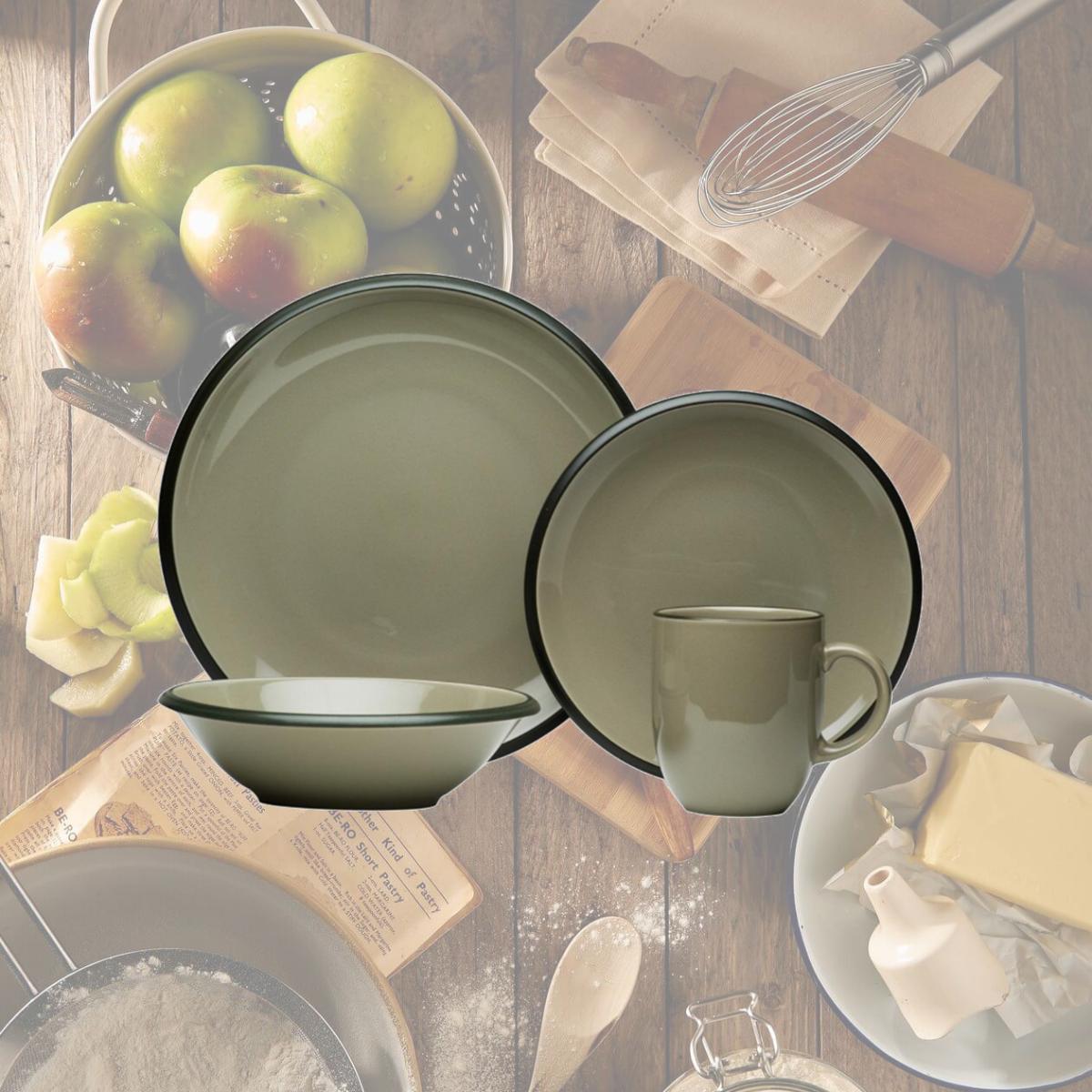 Picture of Red Vanilla HN400-016 Vanilla Hampshire Grey Dinner Set, 16 Piece